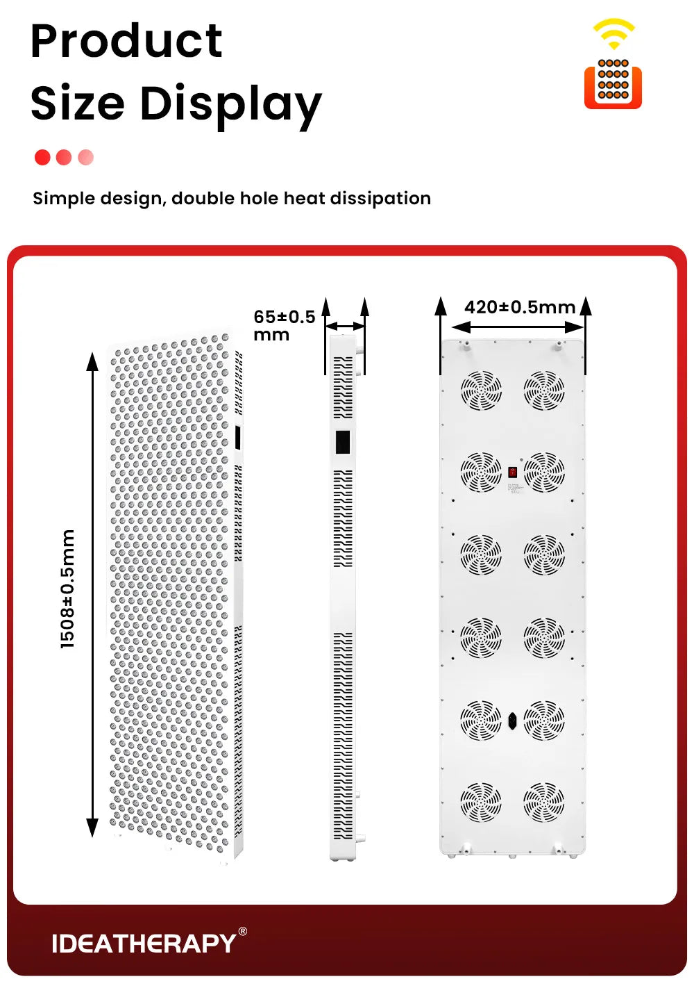 9 Wavelength LED Light Therapy APP Touch Screen Red Near Infrared Light 480, 590, 630,660, 670, 810, 830, 850,1060nm with stand