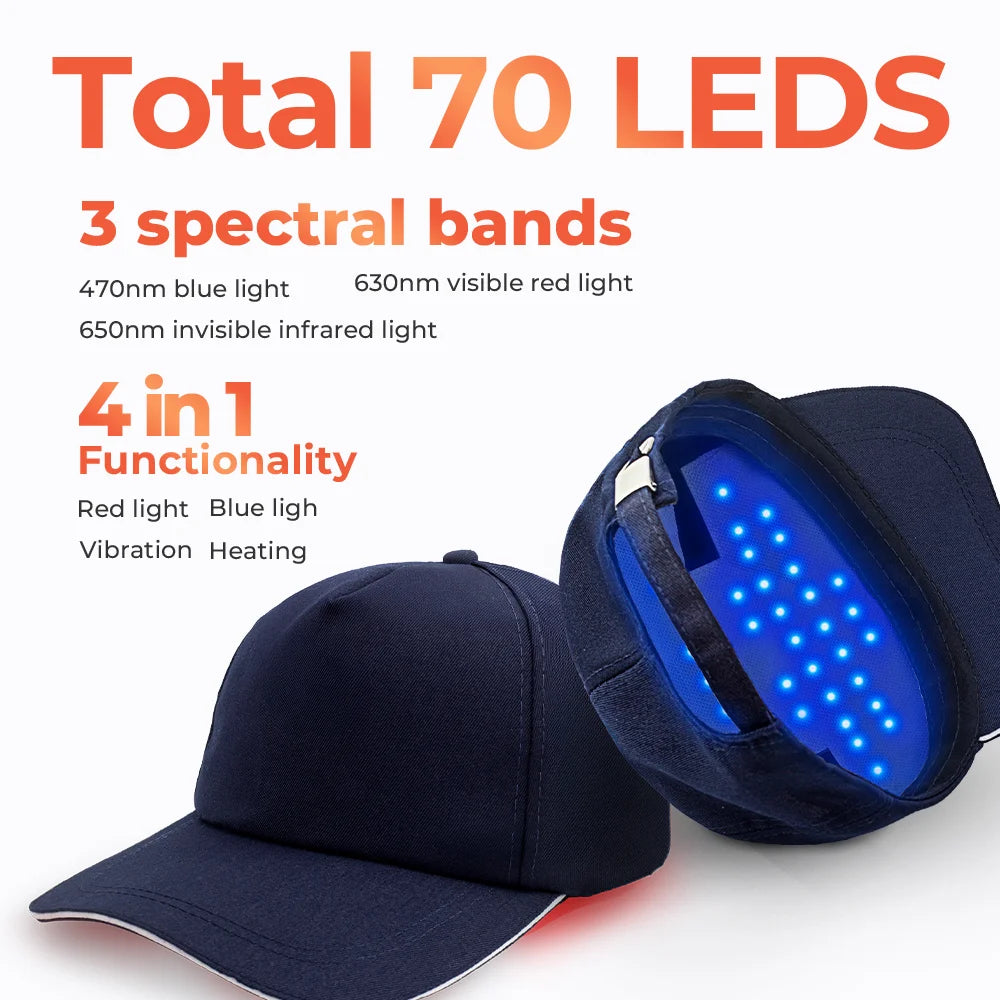 Hair Growth Products Hair Growth Cap Red Light Haircare Therapy Hair Grow Light Activate Hair follicles Led Lights 650nm