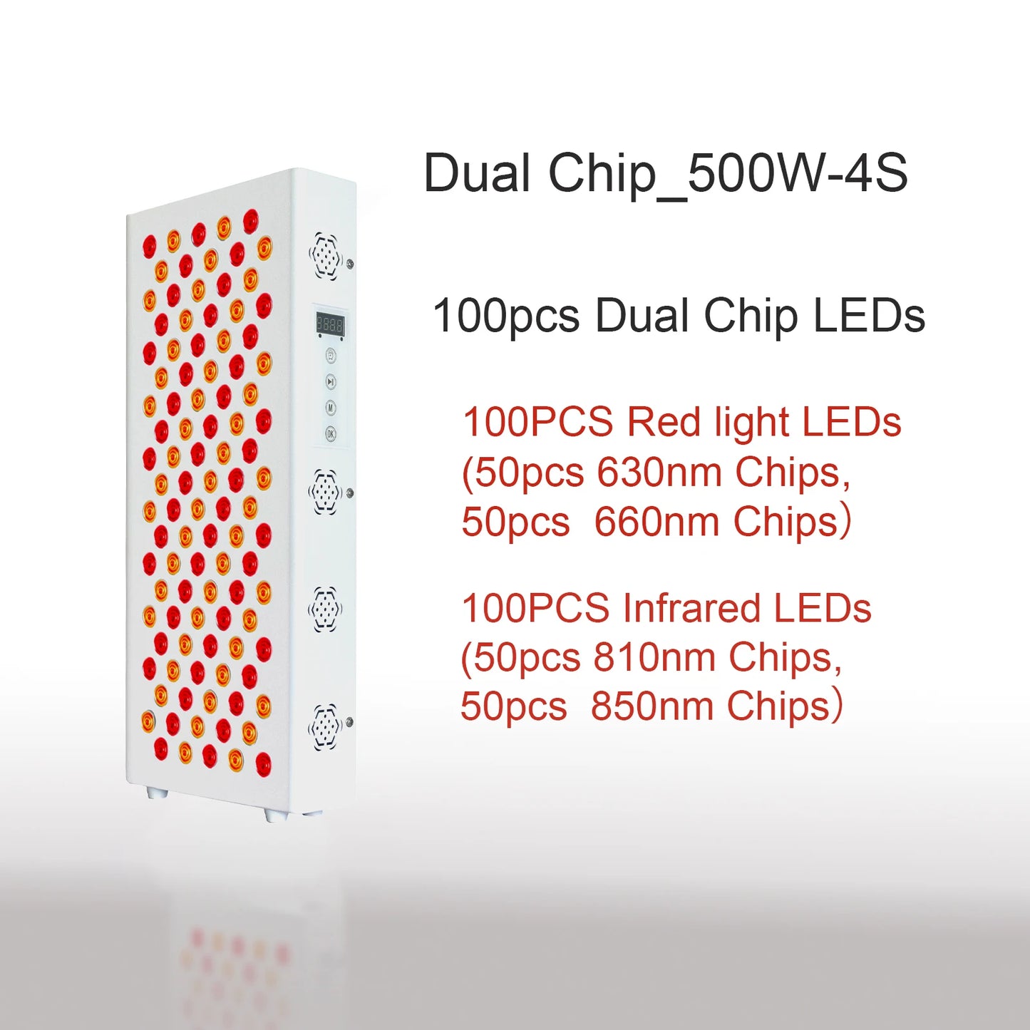Dual Chip Red Light Therapy Panel Lamp 630nm 660nm Near Infrared Therapy Light 810nm 850nm LED Beauty Devices for Face and Body