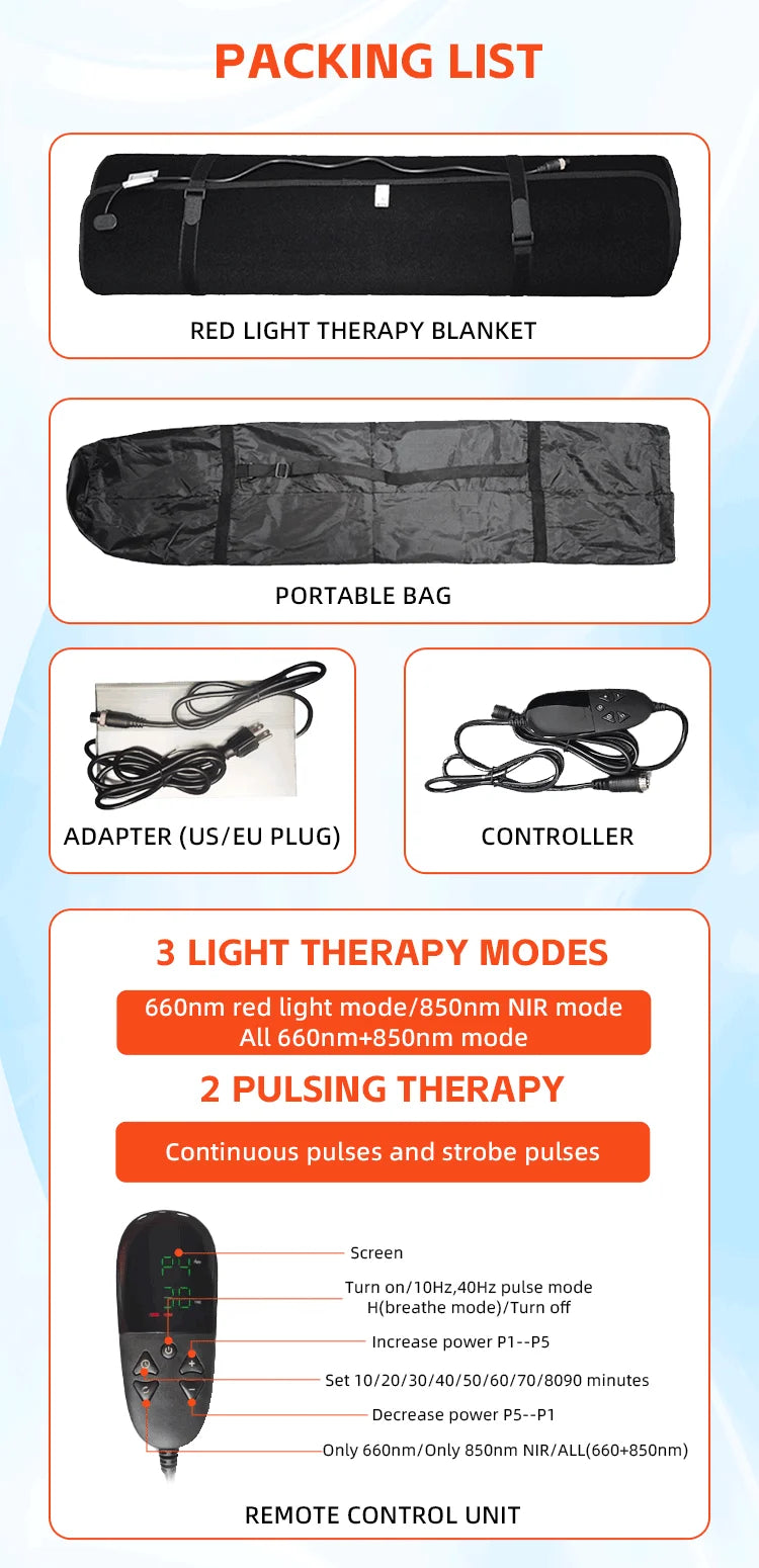 2025 660nm 850nm LED red light therapy yoga mat home health relaxation equipment whole body near infrared mat large mat