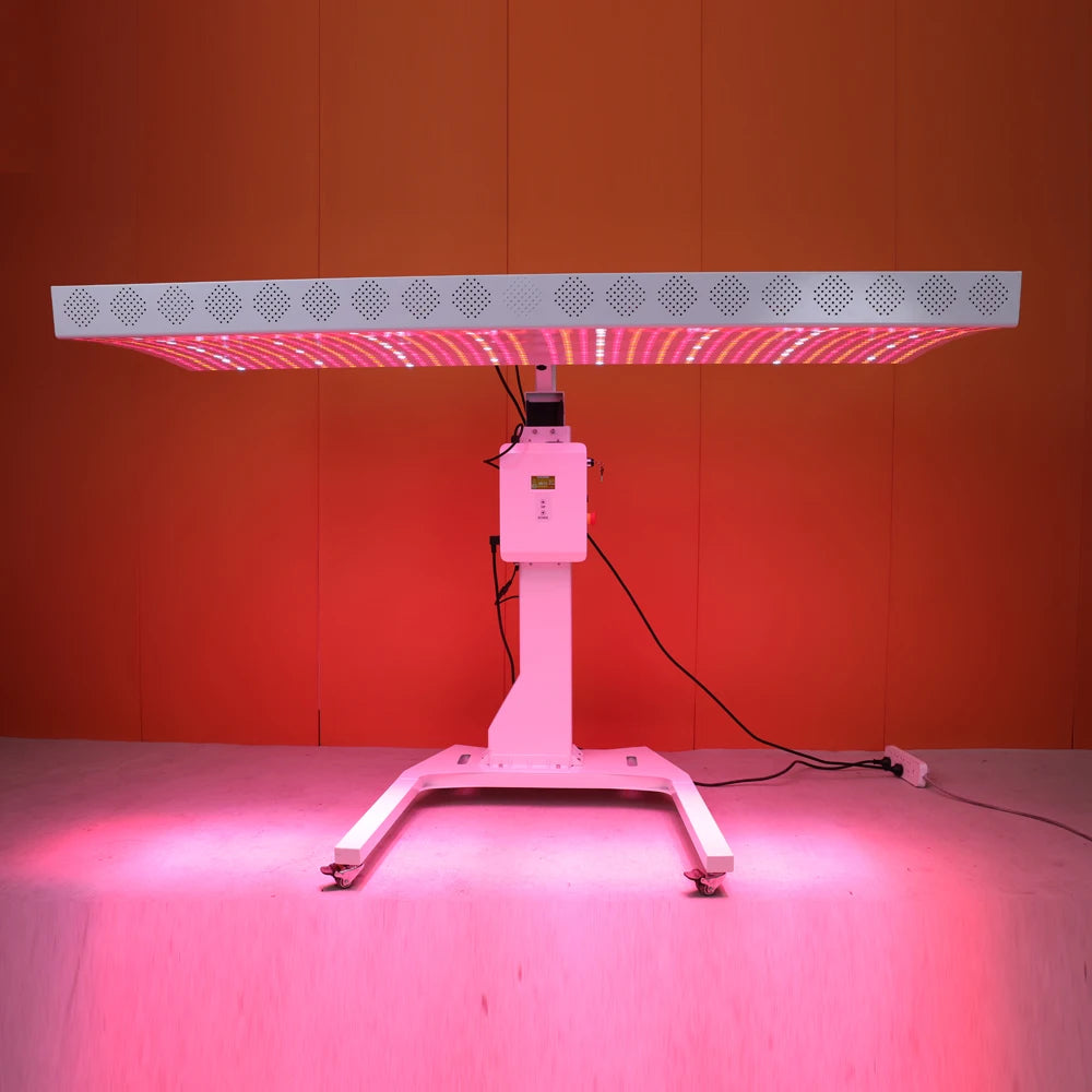 Horizontal 480,590,630,660, 670, 810, 830, 850,1060nm pain relief full body near infrared led red light therapy device panel bed