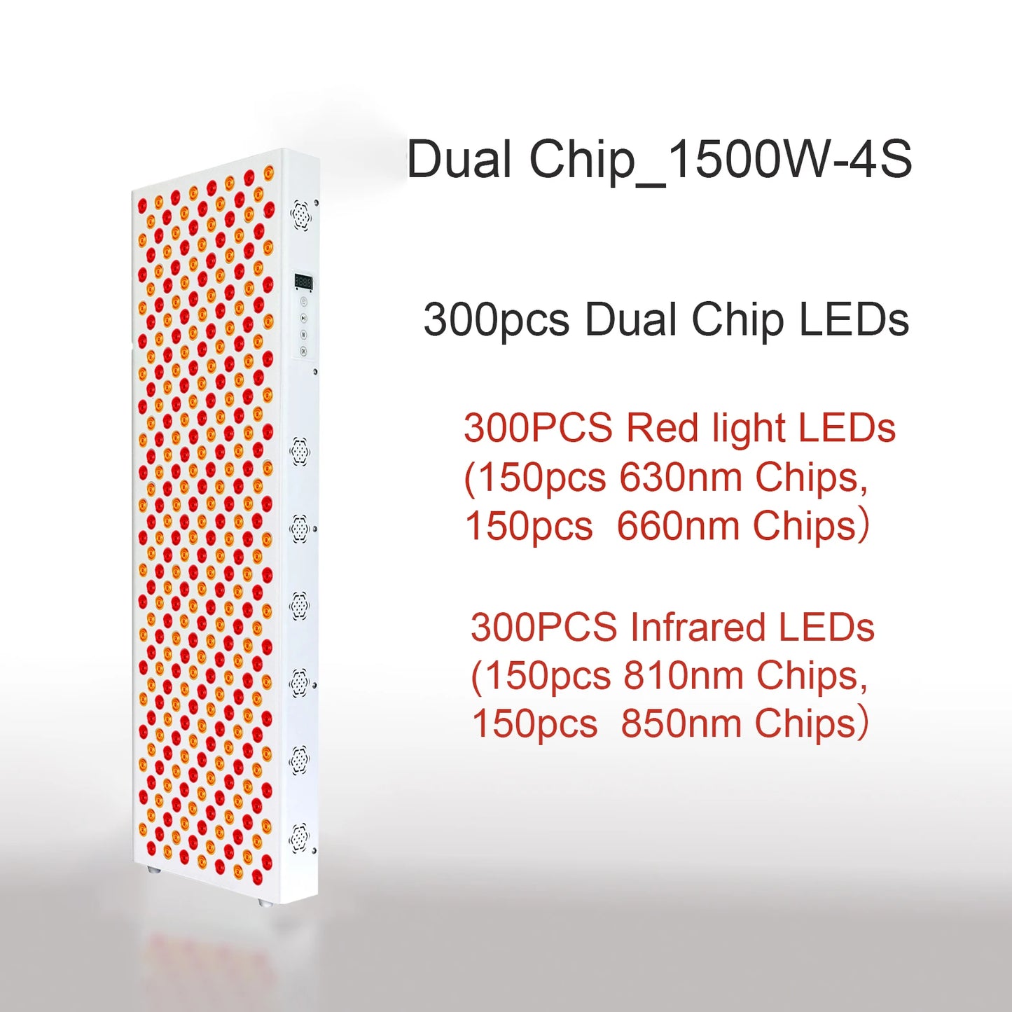 Dual Chip Red Light Therapy Panel Lamp 630nm 660nm Near Infrared Therapy Light 810nm 850nm LED Beauty Devices for Face and Body
