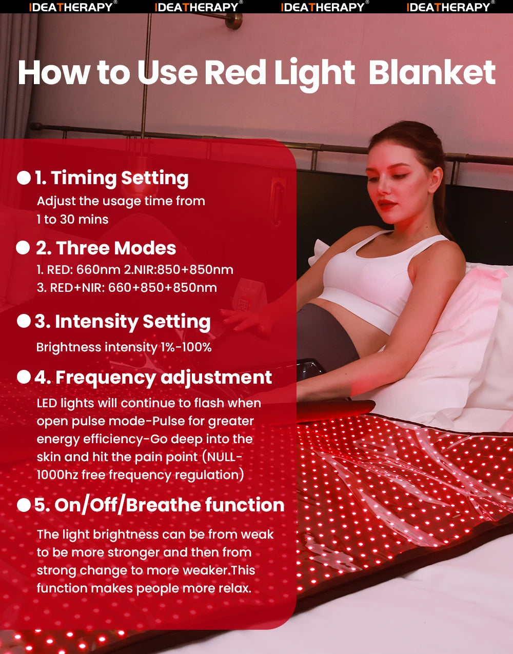 Red Light bed Red Light Mat Blanket Sleeping Bag Red Light Therapy 660NM 850NM for Spa Home Use