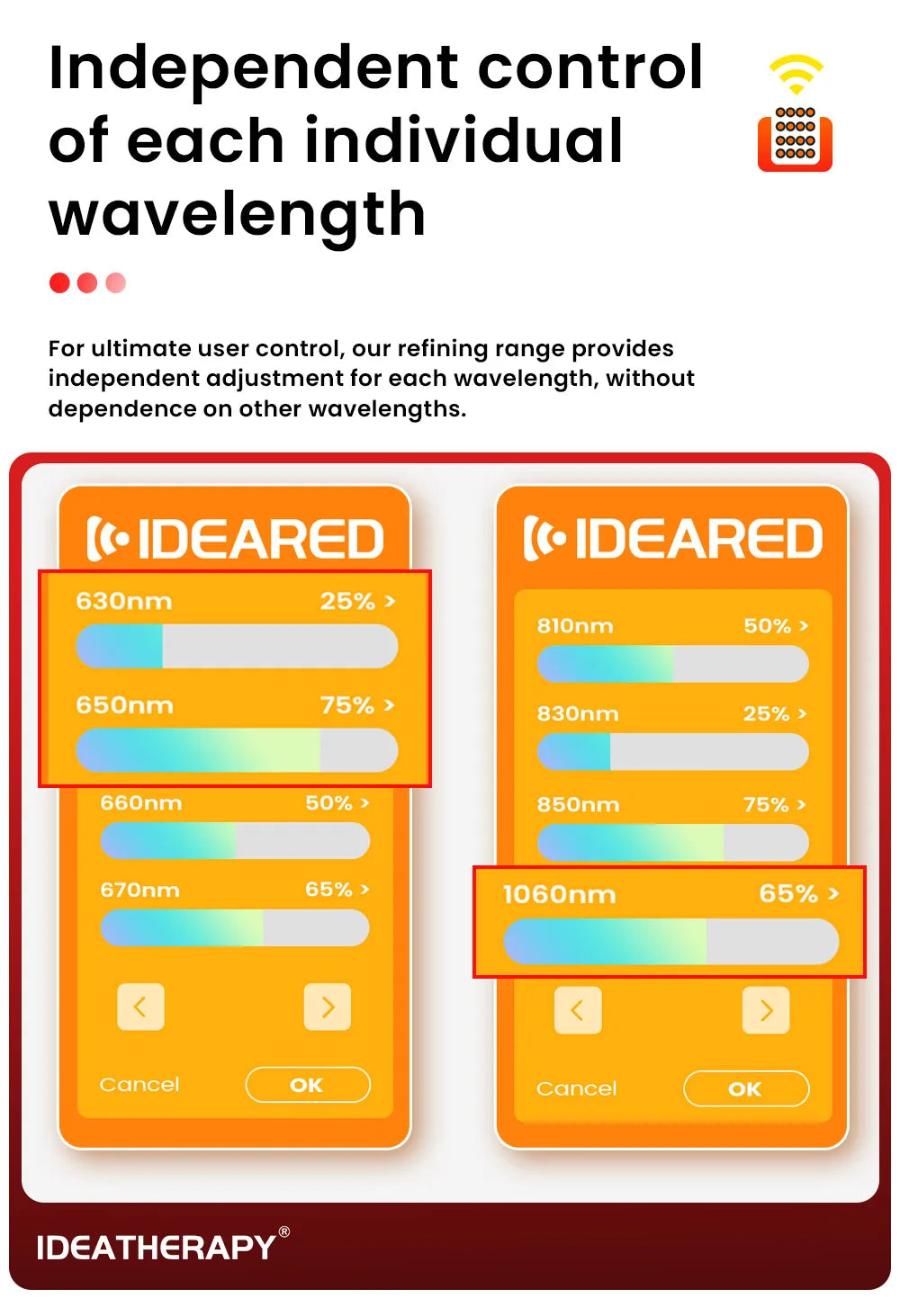 9 Wavelength LED Light Therapy APP Touch Screen Red Near Infrared Light 480, 590, 630,660, 670, 810, 830, 850,1060nm with stand