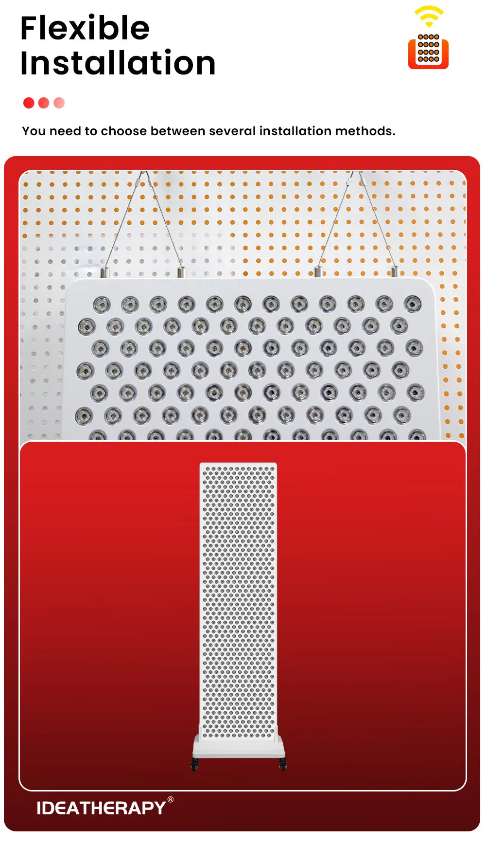 9 Wavelength LED Light Therapy APP Touch Screen Red Near Infrared Light 480, 590, 630,660, 670, 810, 830, 850,1060nm with stand