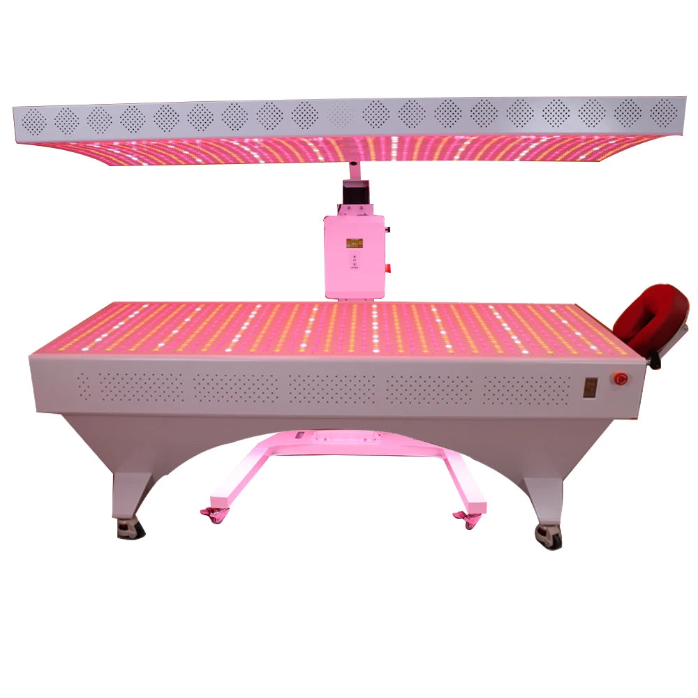 Horizontal 480,590,630,660, 670, 810, 830, 850,1060nm pain relief full body near infrared led red light therapy device panel bed