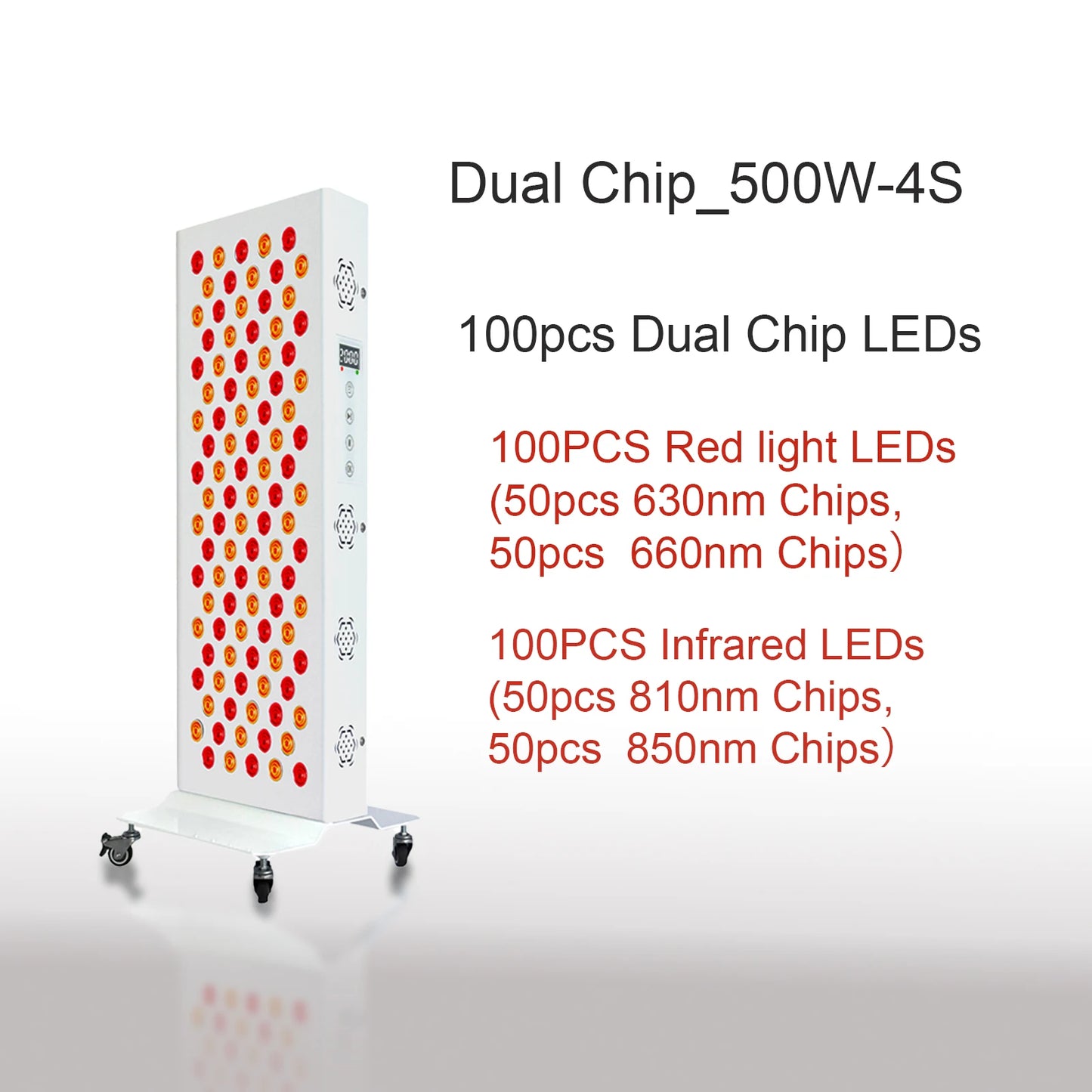 Dual Chip Red Light Therapy Panel Lamp 630nm 660nm Near Infrared Therapy Light 810nm 850nm LED Beauty Devices for Face and Body