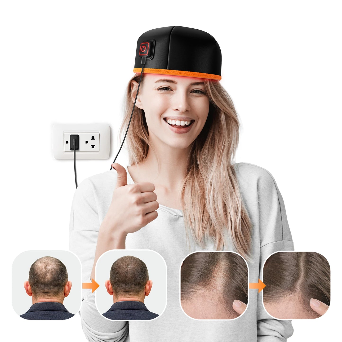 Red Light Hair Therapy Haircare Red Light Therapy Hair Growth Cap Activate Hair follicles Led Lights 660nm LED Lights