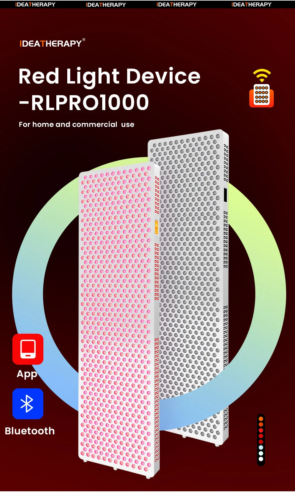 9 Wavelength LED Light Therapy APP Touch Screen Red Near Infrared Light 480, 590, 630,660, 670, 810, 830, 850,1060nm with stand