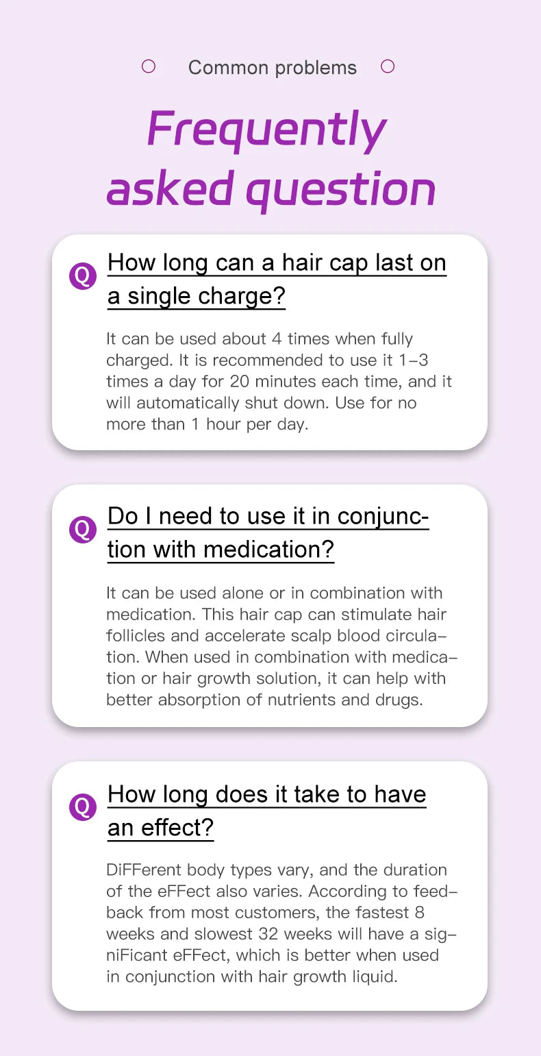 Hair Growth Products Hair Growth Cap Red Light Haircare Therapy Hair Grow Light Activate Hair follicles Led Lights 650nm