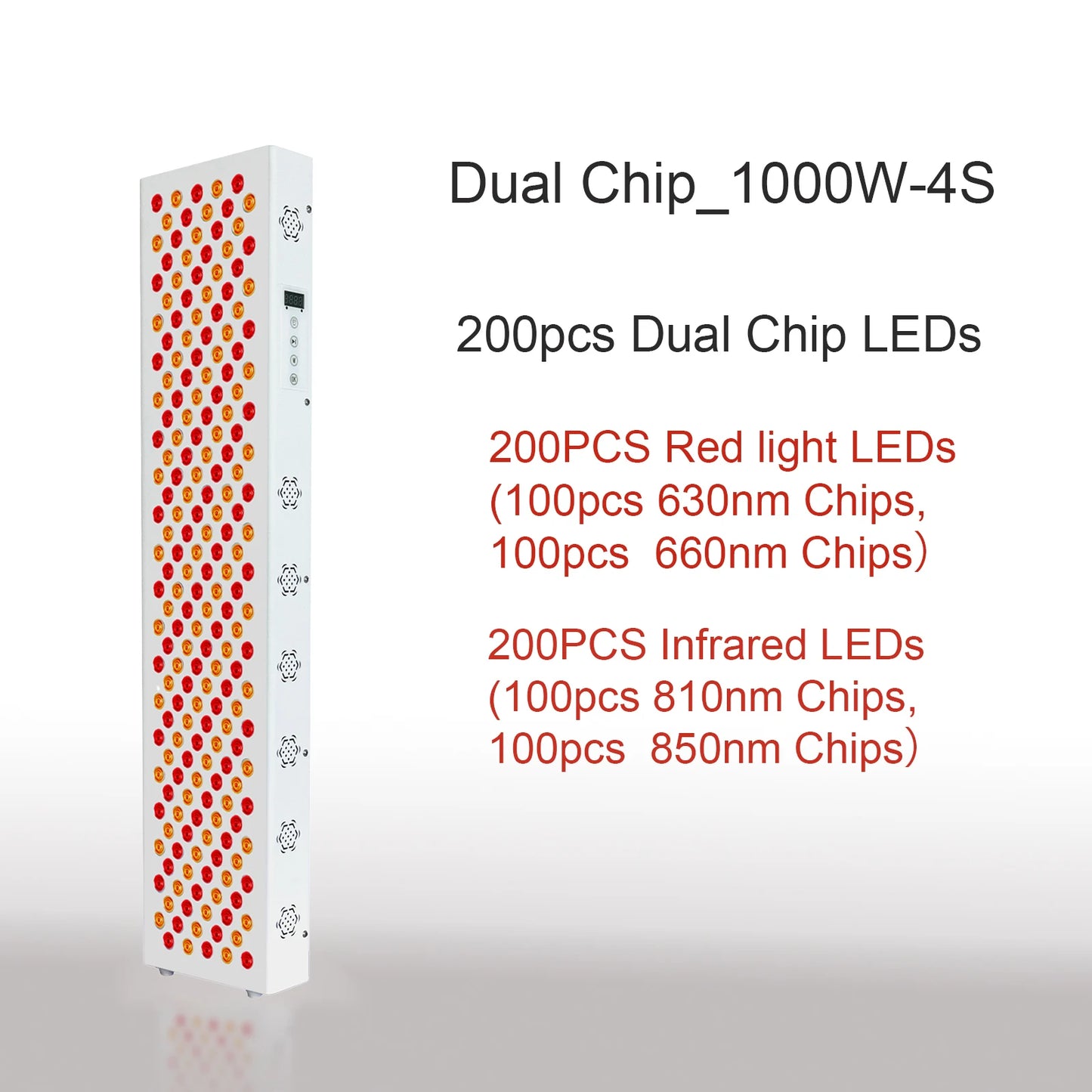 Dual Chip Red Light Therapy Panel Lamp 630nm 660nm Near Infrared Therapy Light 810nm 850nm LED Beauty Devices for Face and Body