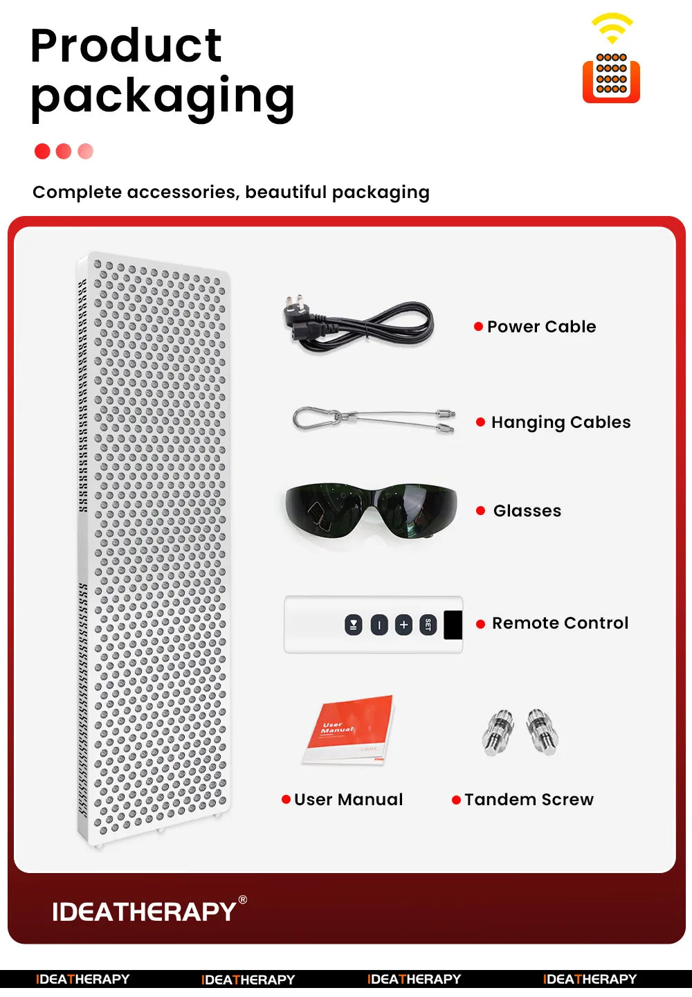 9 Wavelength LED Light Therapy APP Touch Screen Red Near Infrared Light 480, 590, 630,660, 670, 810, 830, 850,1060nm with stand